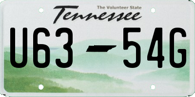 TN license plate U6354G