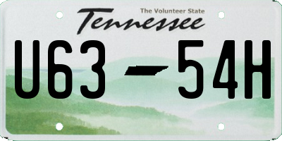TN license plate U6354H