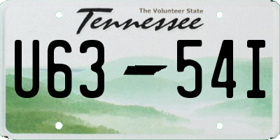 TN license plate U6354I