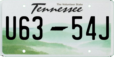 TN license plate U6354J
