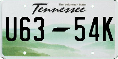 TN license plate U6354K