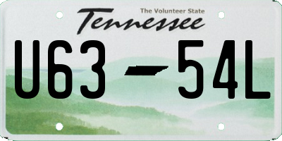 TN license plate U6354L