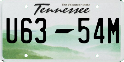 TN license plate U6354M