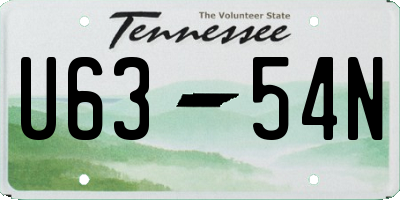 TN license plate U6354N