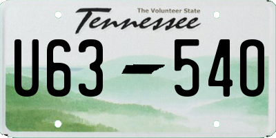TN license plate U6354O
