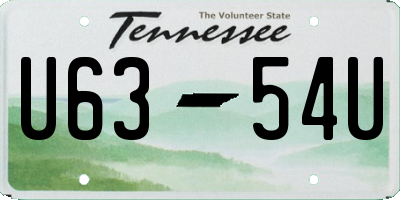 TN license plate U6354U