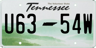 TN license plate U6354W