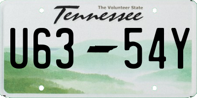 TN license plate U6354Y