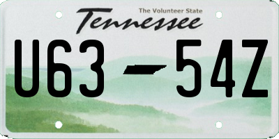TN license plate U6354Z