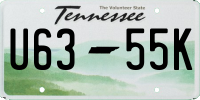 TN license plate U6355K