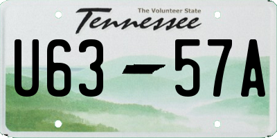 TN license plate U6357A