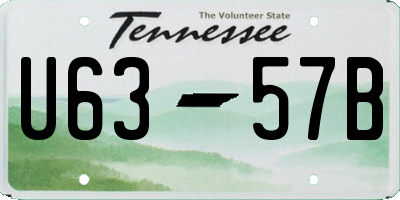 TN license plate U6357B