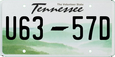 TN license plate U6357D