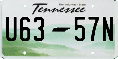 TN license plate U6357N