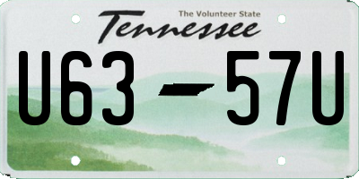 TN license plate U6357U