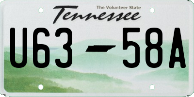 TN license plate U6358A