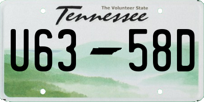 TN license plate U6358D