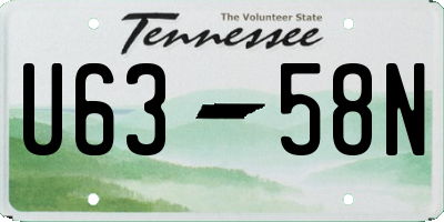 TN license plate U6358N