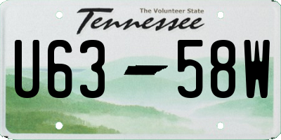 TN license plate U6358W