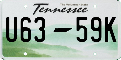 TN license plate U6359K