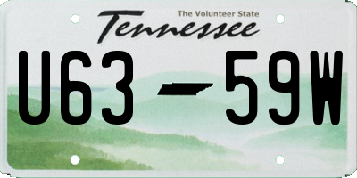 TN license plate U6359W