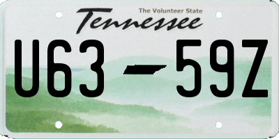 TN license plate U6359Z