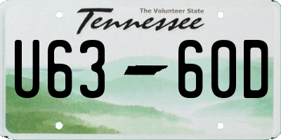 TN license plate U6360D