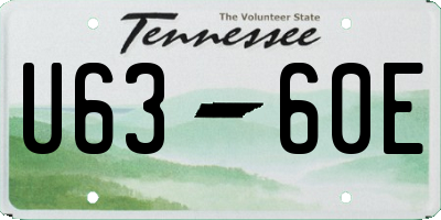 TN license plate U6360E