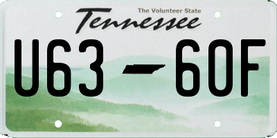 TN license plate U6360F