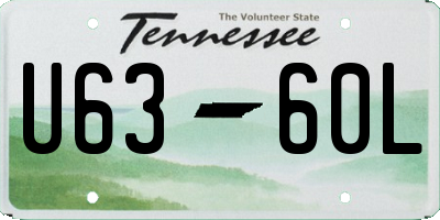 TN license plate U6360L