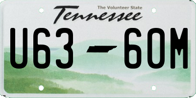 TN license plate U6360M