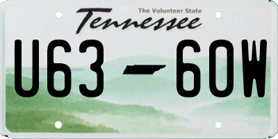 TN license plate U6360W