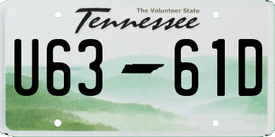 TN license plate U6361D