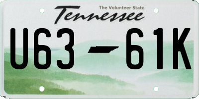TN license plate U6361K