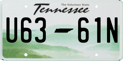 TN license plate U6361N