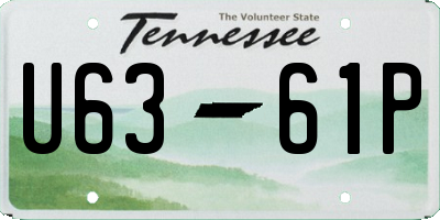 TN license plate U6361P
