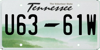 TN license plate U6361W
