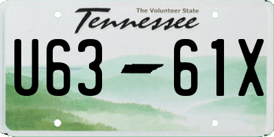 TN license plate U6361X