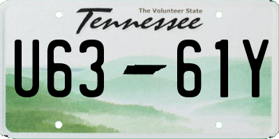 TN license plate U6361Y