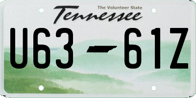 TN license plate U6361Z