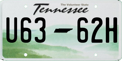 TN license plate U6362H