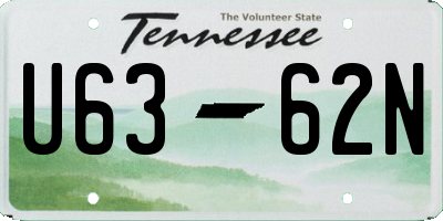 TN license plate U6362N