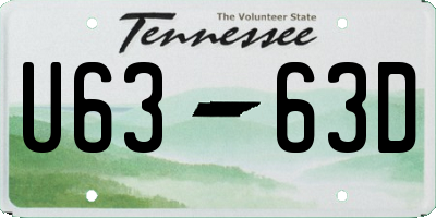 TN license plate U6363D