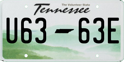 TN license plate U6363E