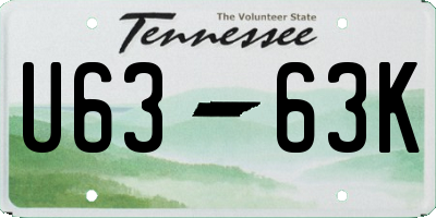 TN license plate U6363K