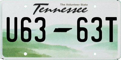 TN license plate U6363T