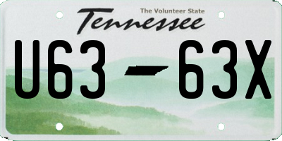 TN license plate U6363X