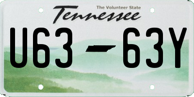 TN license plate U6363Y