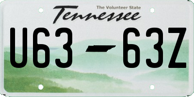 TN license plate U6363Z
