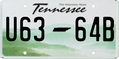 TN license plate U6364B